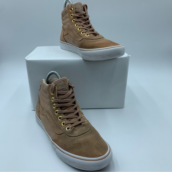 Vans Off The Wall Trainers High Top Peach Pink Skate Casual Sneakers EU39 UK 6 - Picture 4 of 9